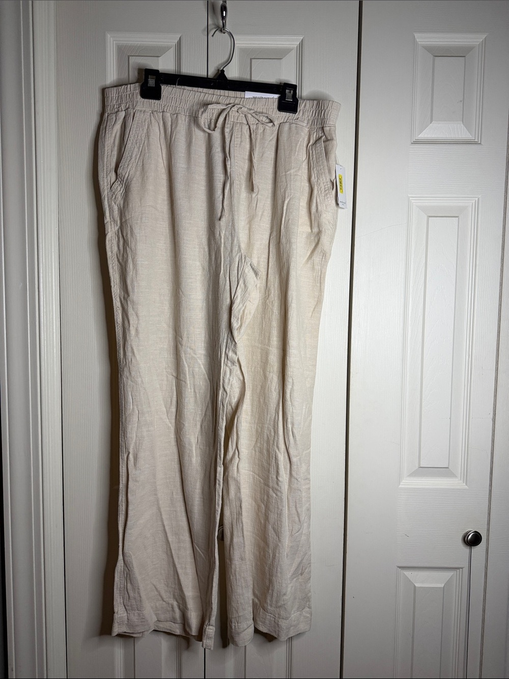 Westbound Lightweight Wide-Leg Drawstring Pants in Cream